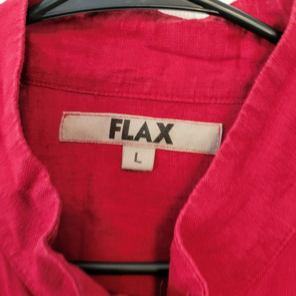 Flax Red Button Up Tunic Size Large Lagenlook - image 4